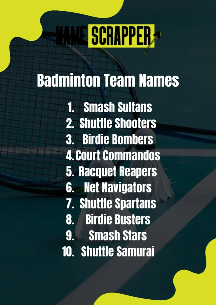 Badminton Team Name