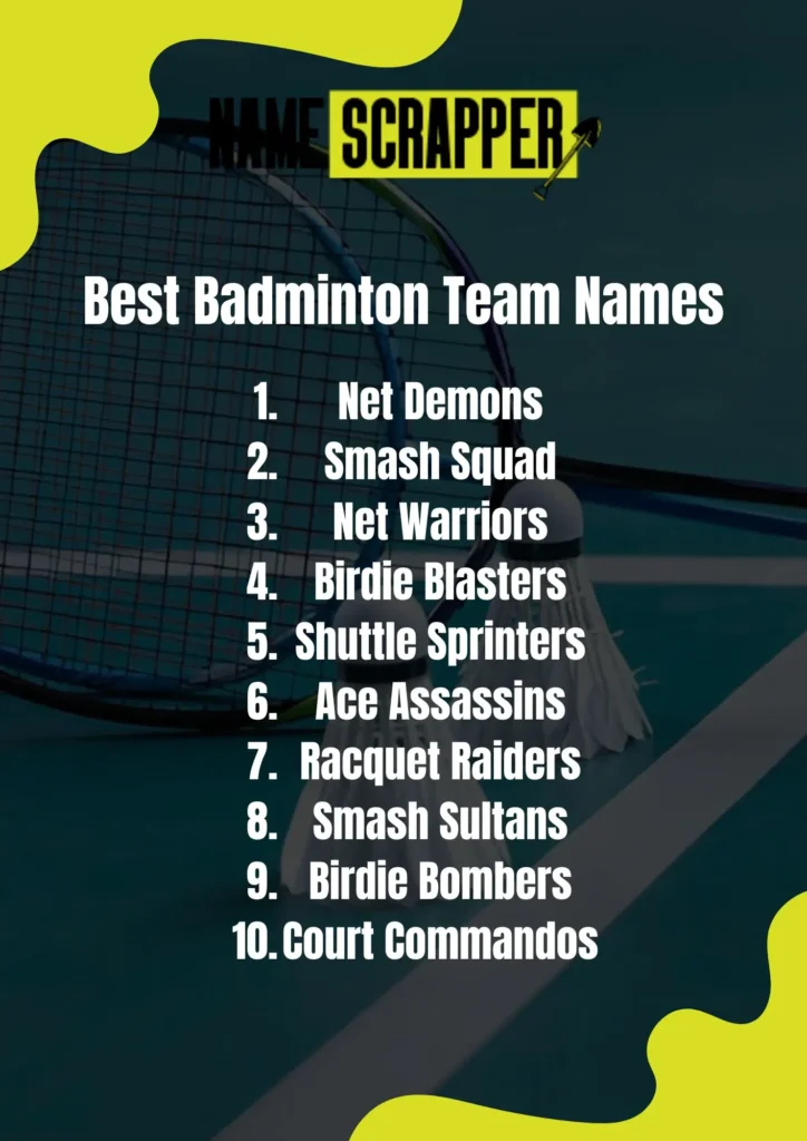 Best Badminton Team Name