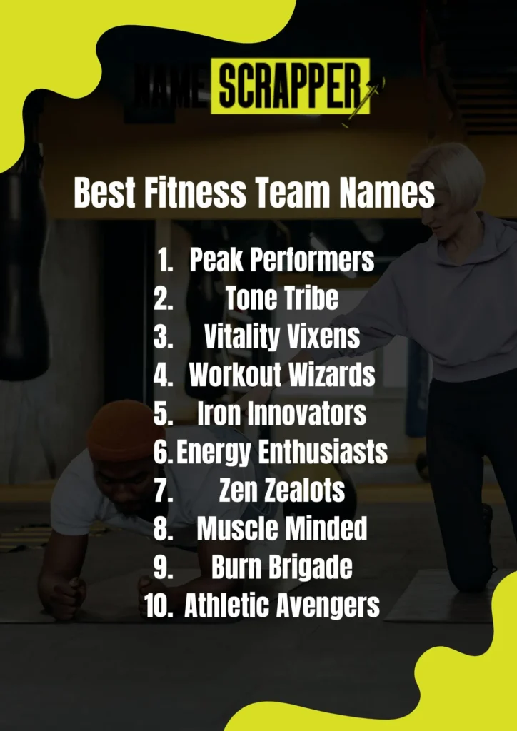Best Fitness Team Names