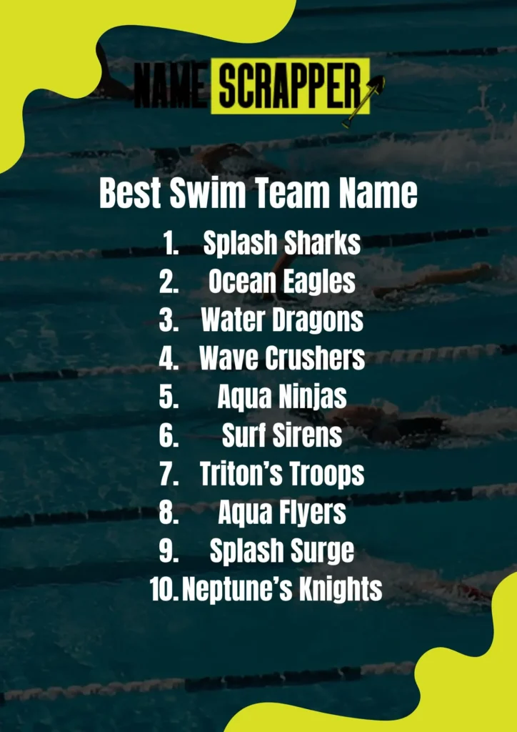 Best Swim Team Names