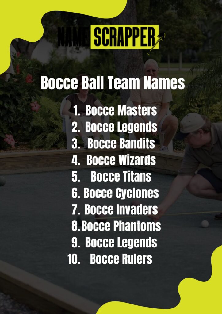 Bocce ball team names