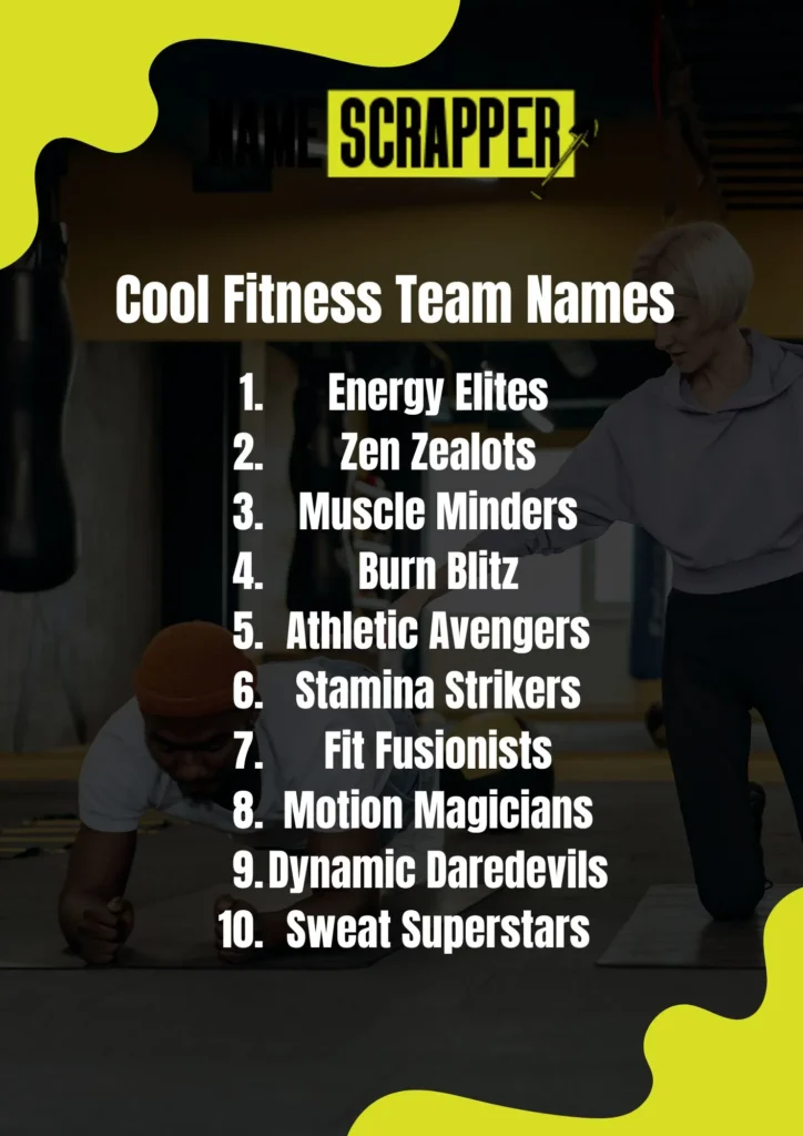 Cool Fitness Team Names