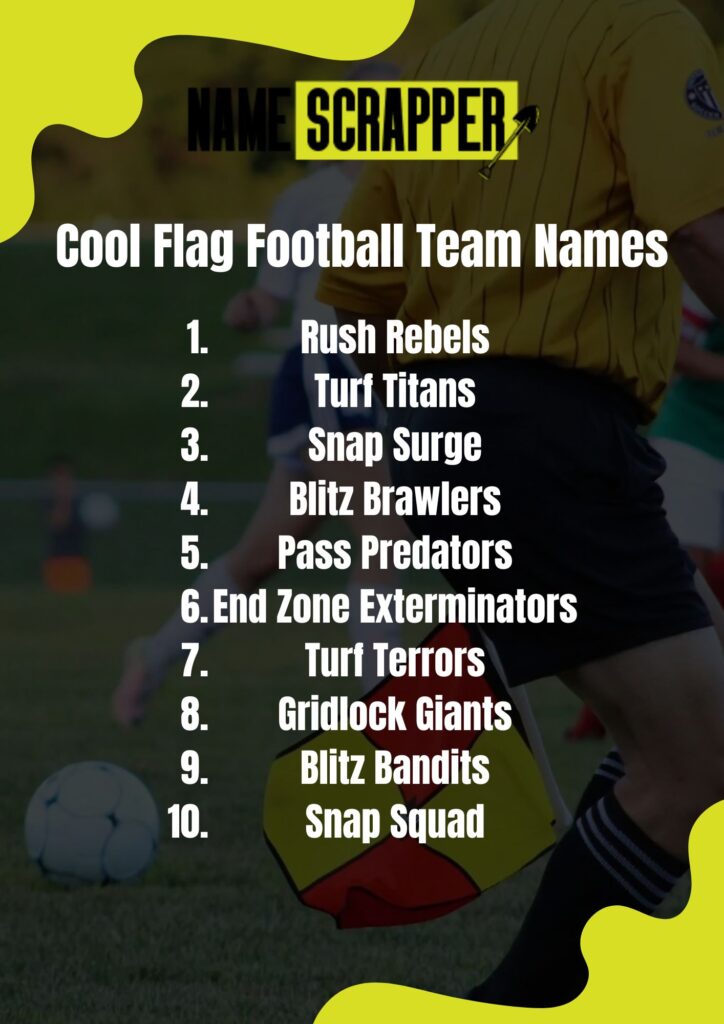 Cool Flag Football Team Names