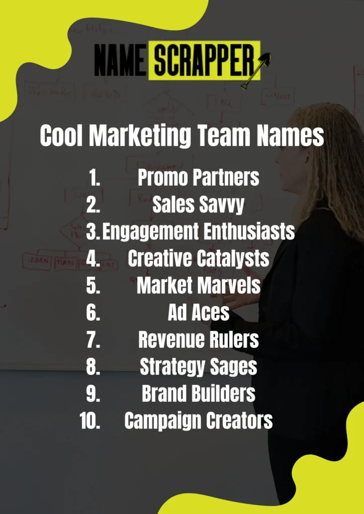 Cool Marketing Team Names