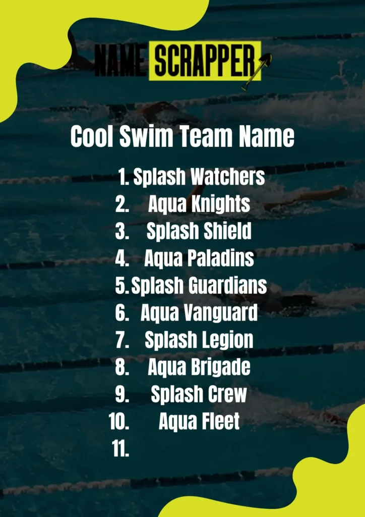 Cool Swim Team Names