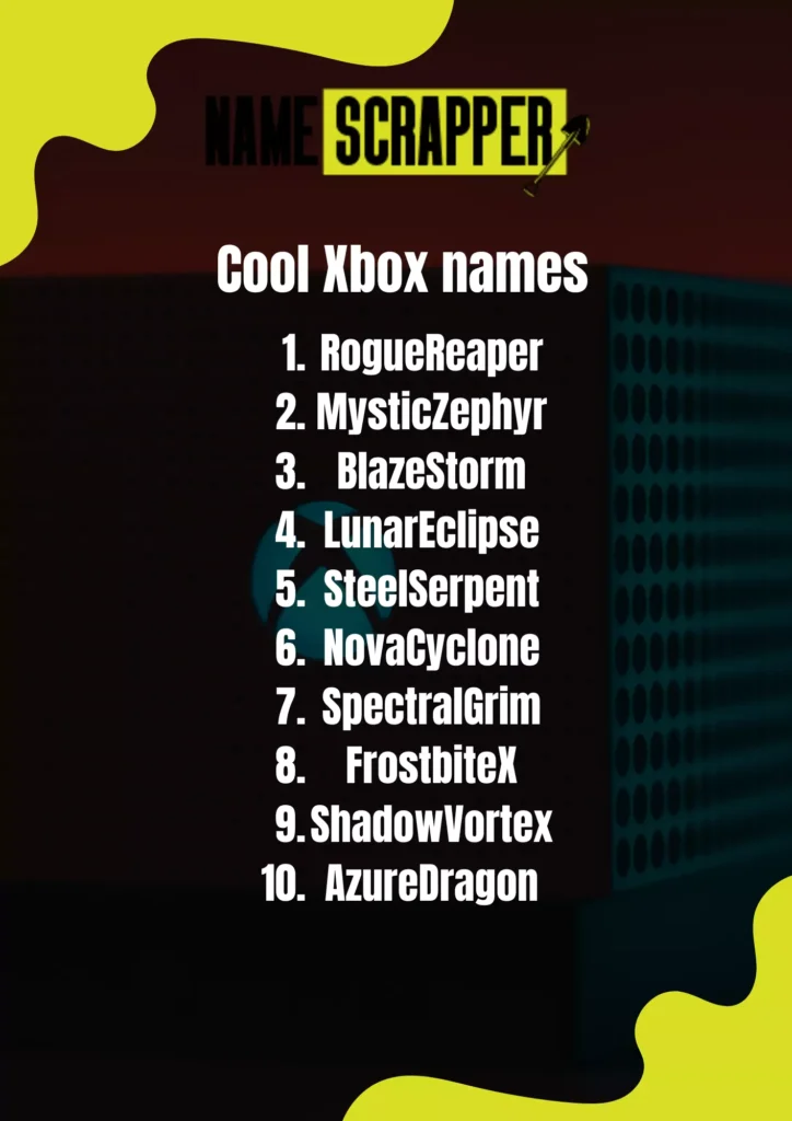 Cool Xbox names