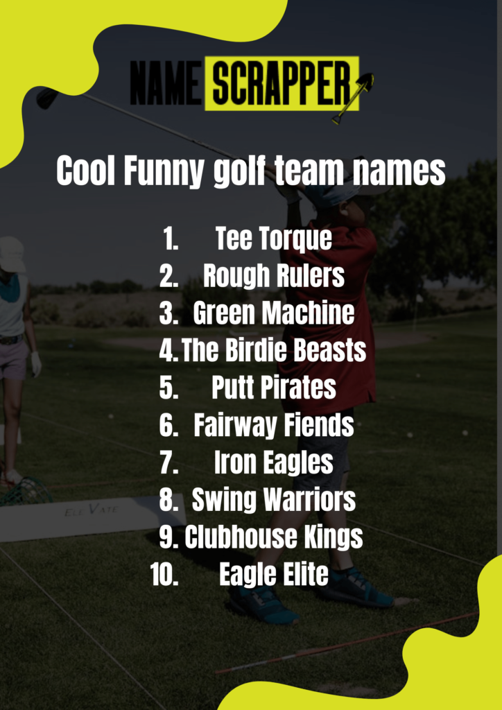 Cool funny Golf team name