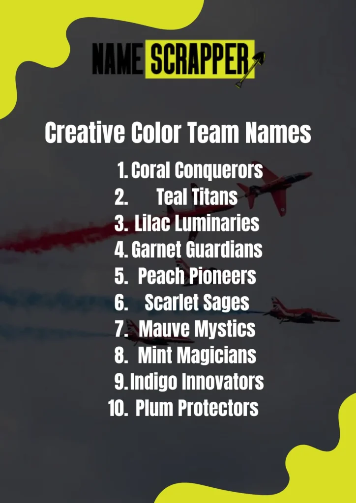 Creative Color Team Names
