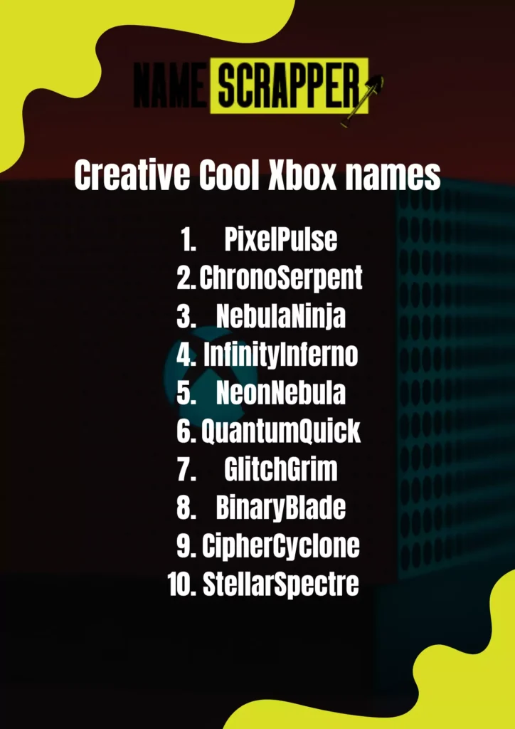 Creative Cool Xbox names