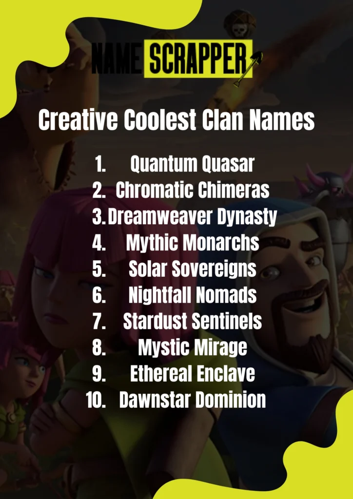 Creative Coolest Clan Names