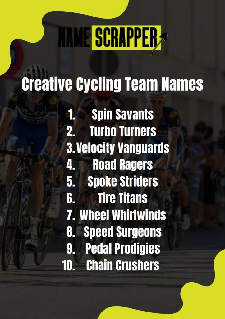Creative Cycling Team Names