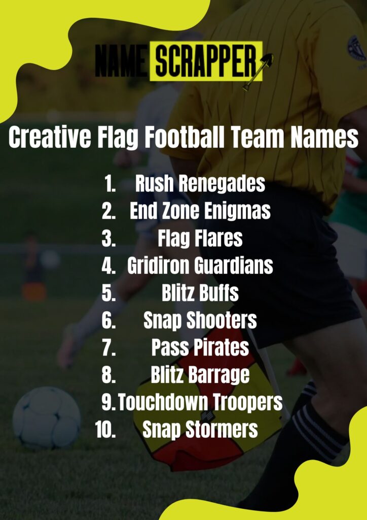 Creative Flag Football Team Names