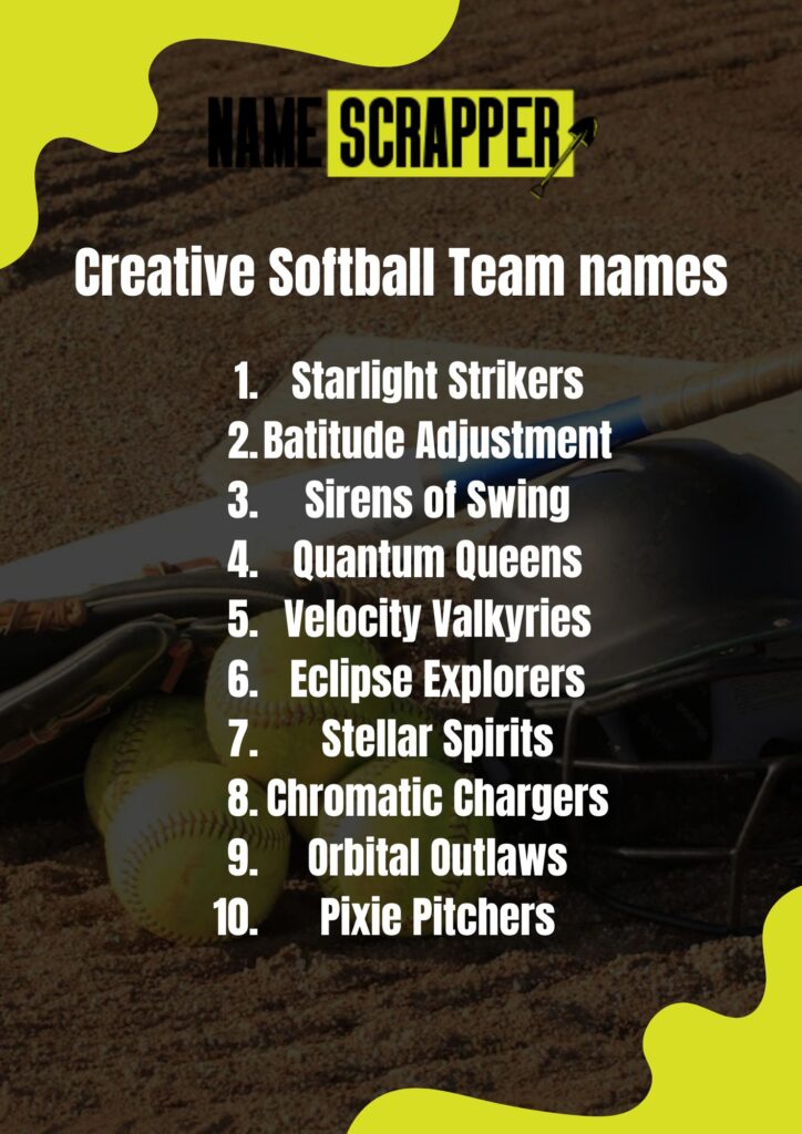 Creative Softball team names