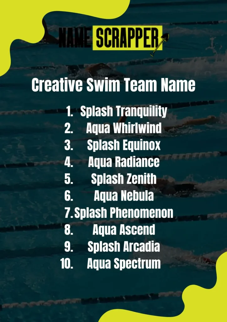 Creative Swim Team Names