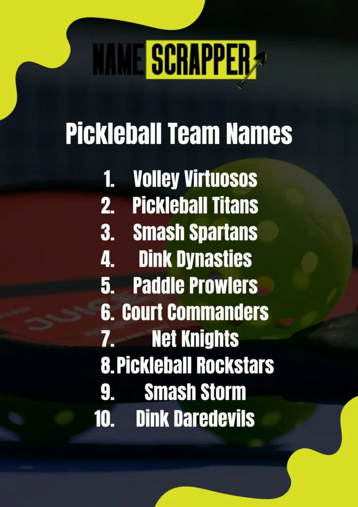 Pickleball Team Names