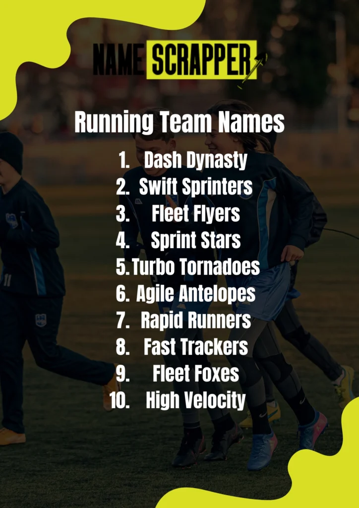 Running Team names