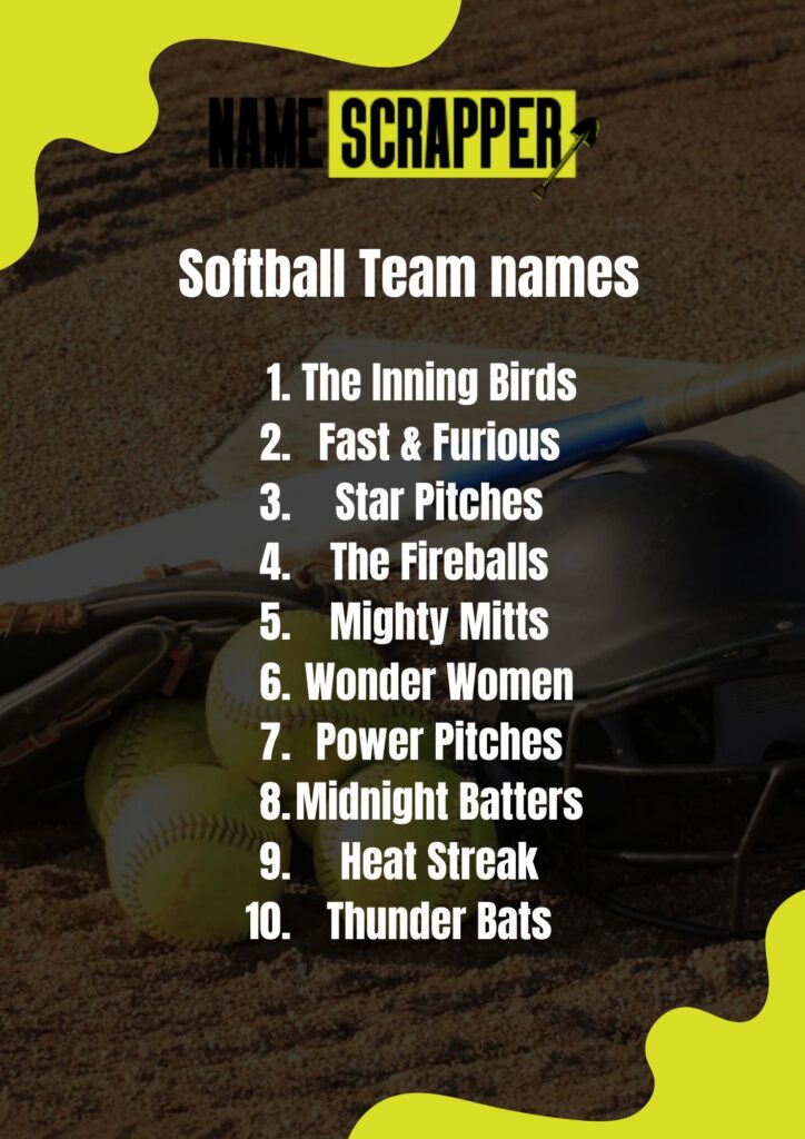Softball team names