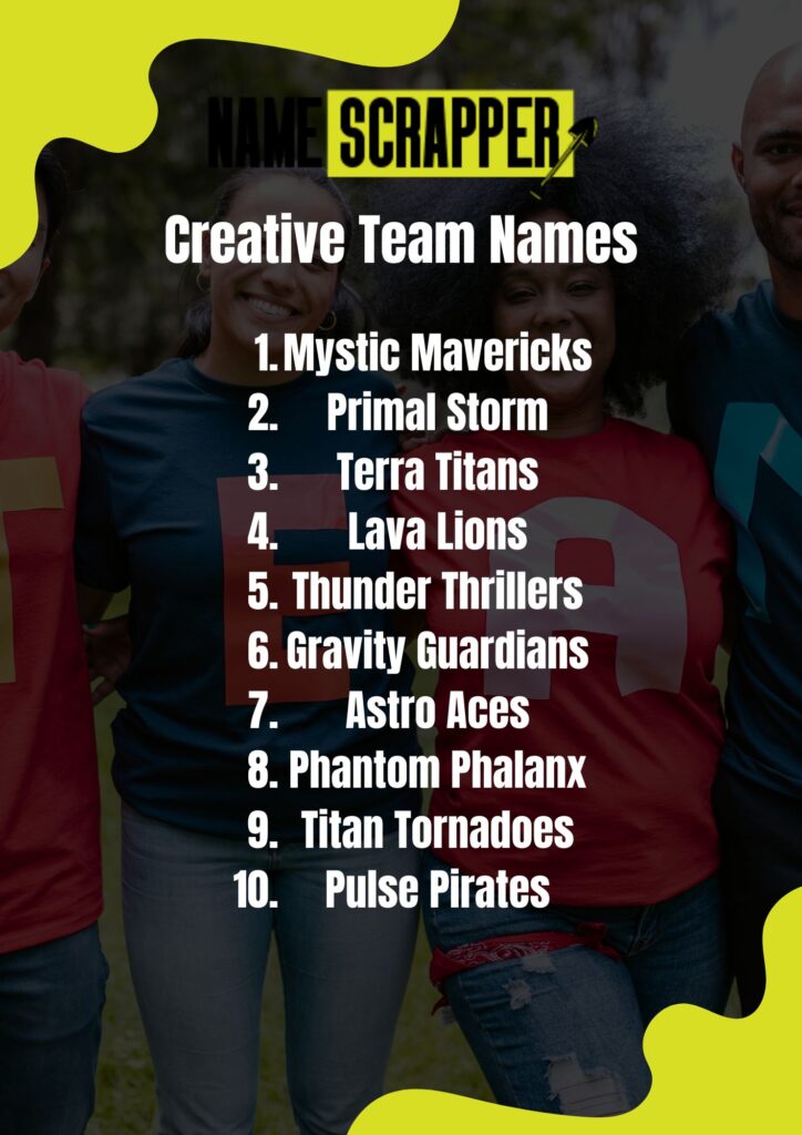 creative cool team name