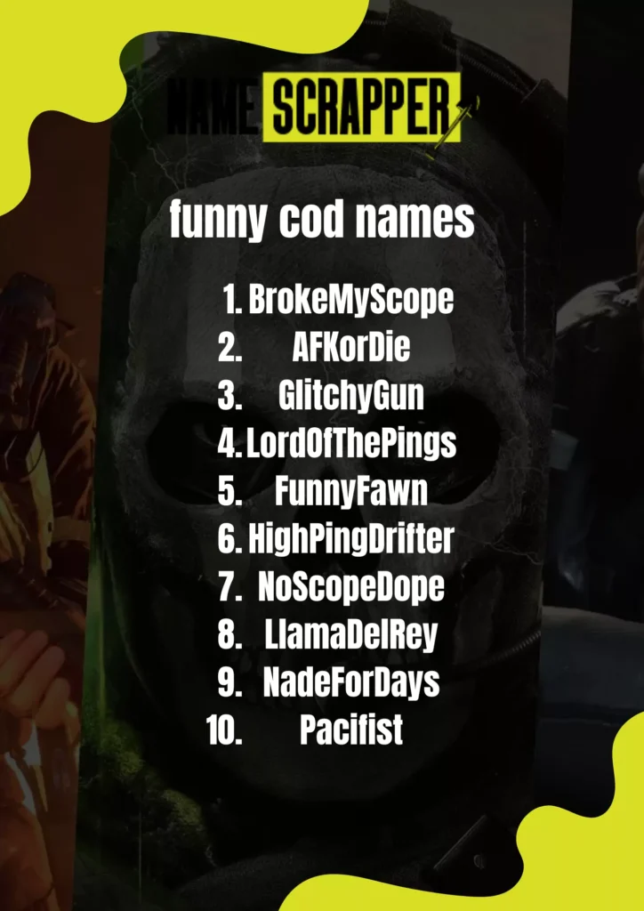 funny Cod names