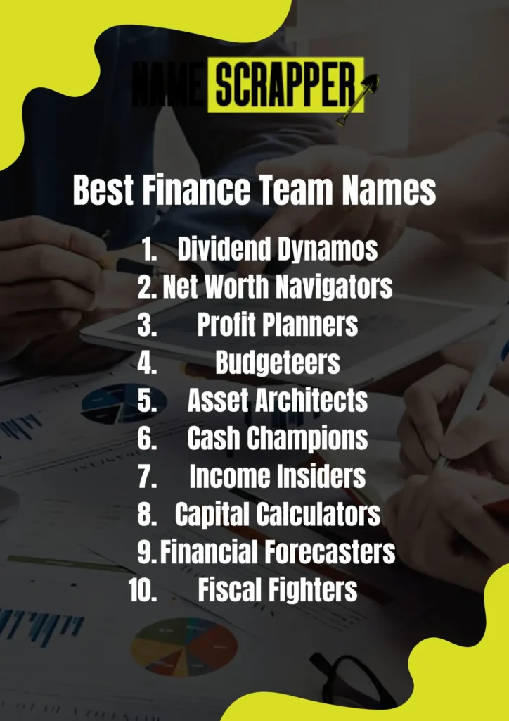 Best Finance Team Names