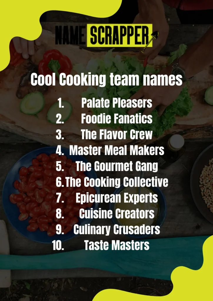 Cool Cooking Team Names