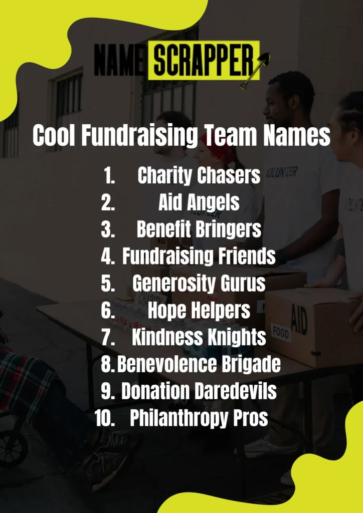 Cool Fundraising Team Names
