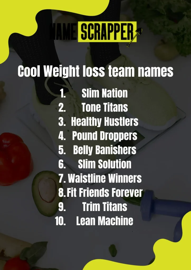Cool Weight loss team names