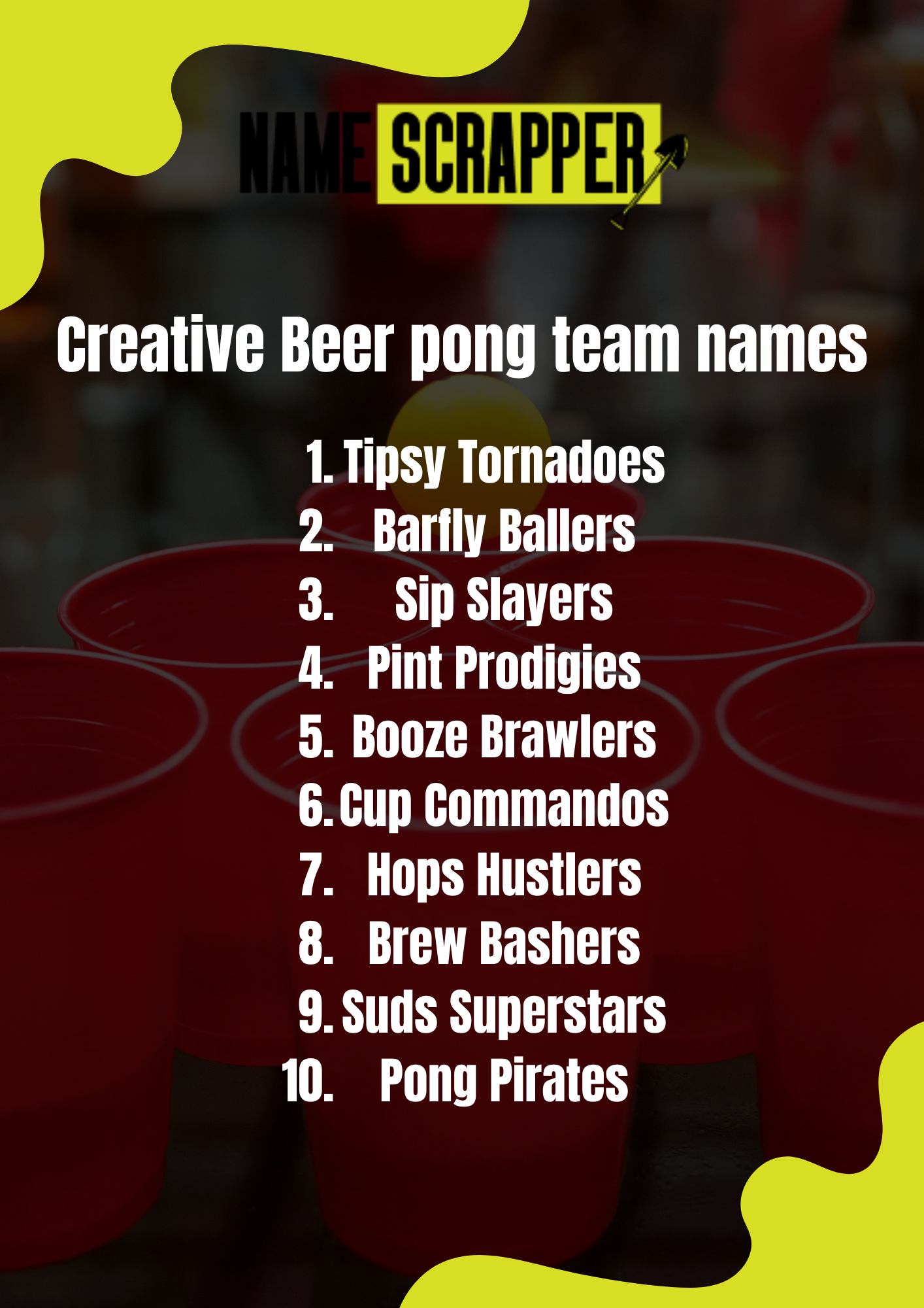 Creative Beer pong team names