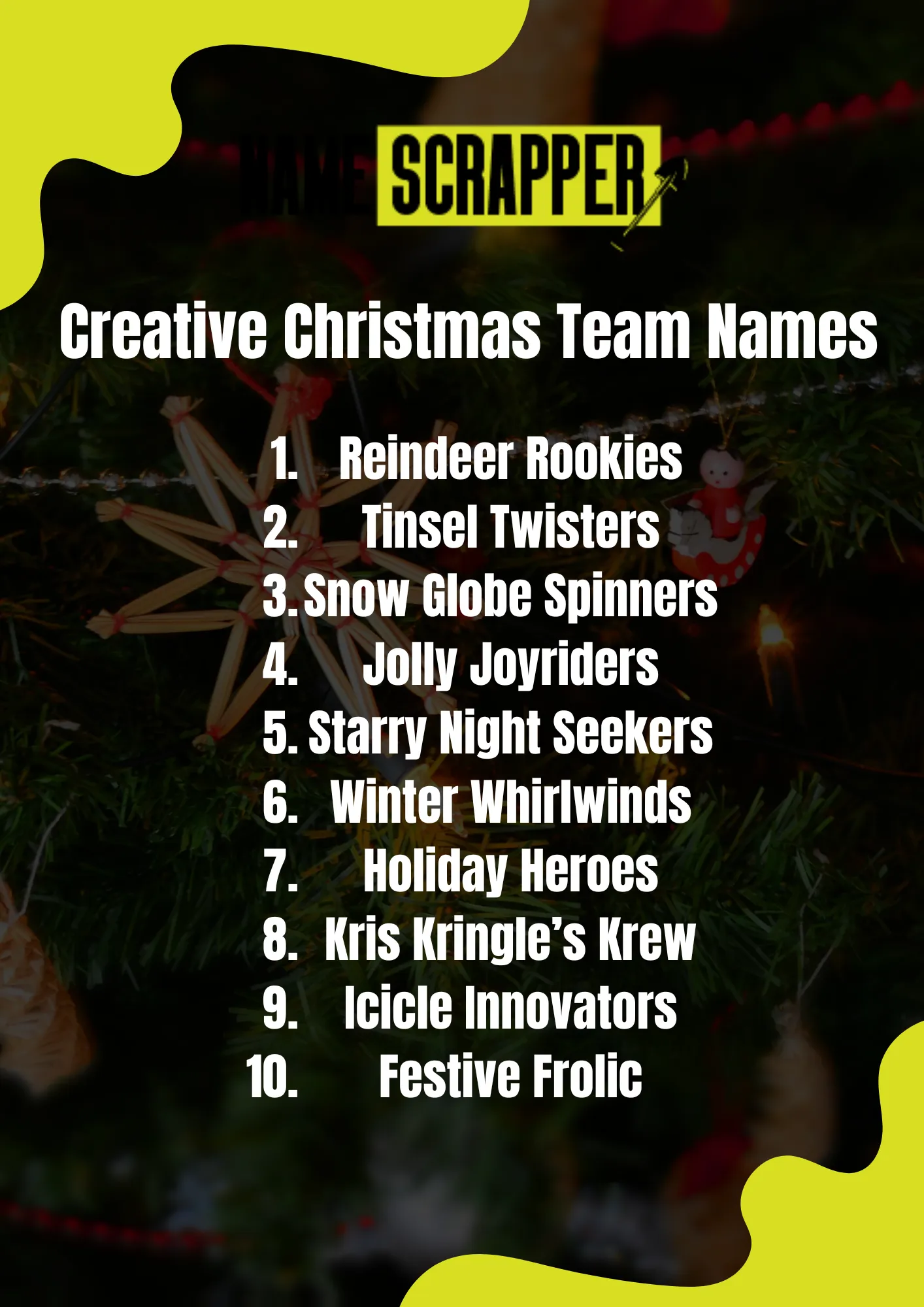 Creative Christmas Team Names