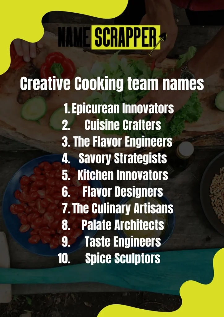 Creative Cooking Team Names