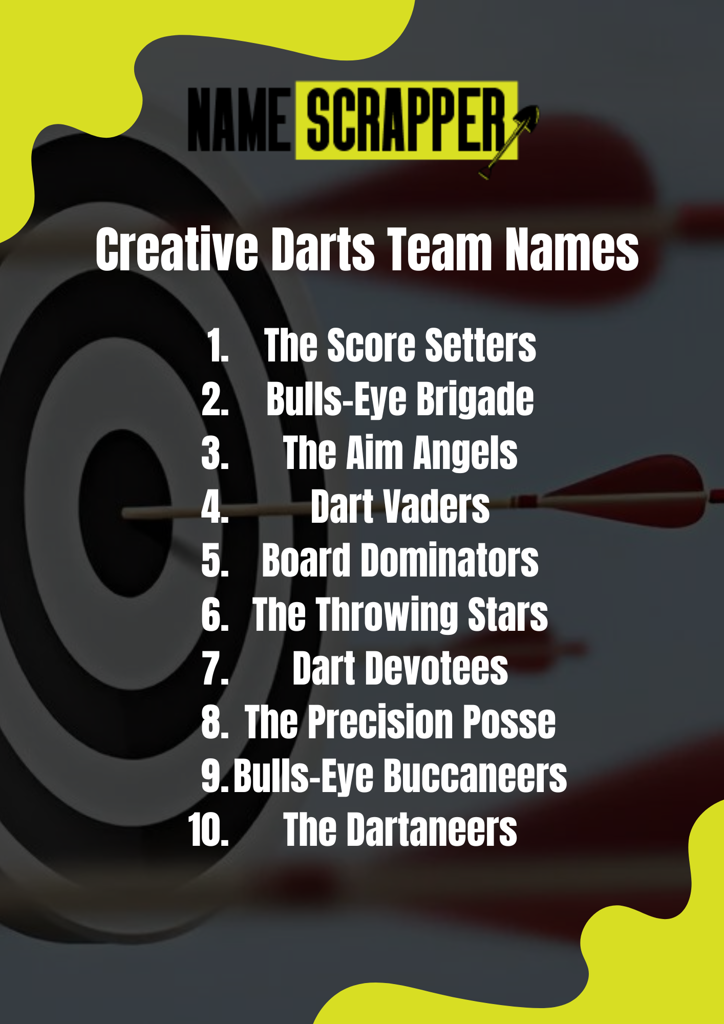 Creative Darts Team Names