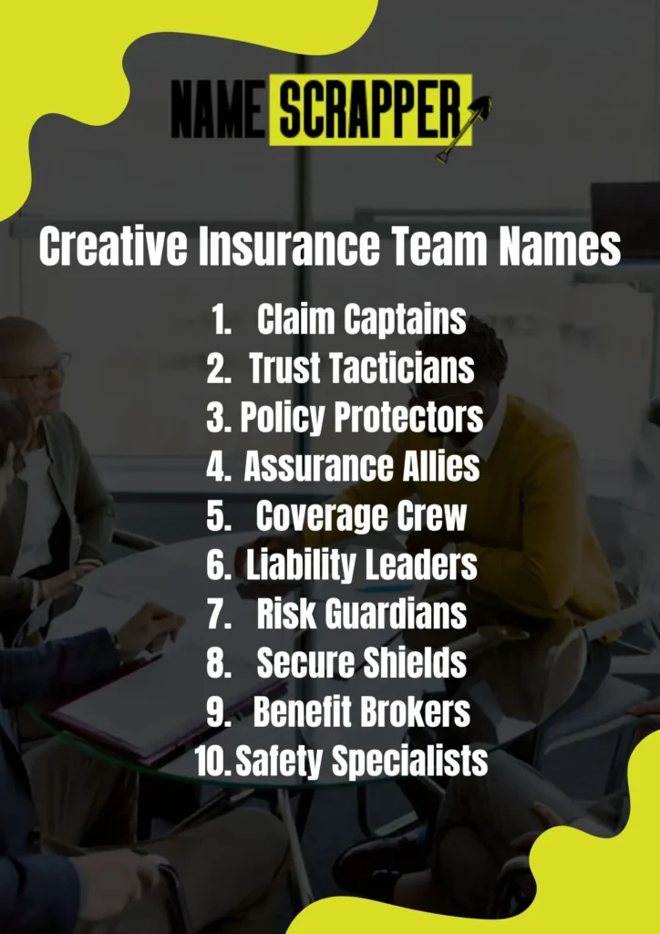 Creative Insurance Team Names