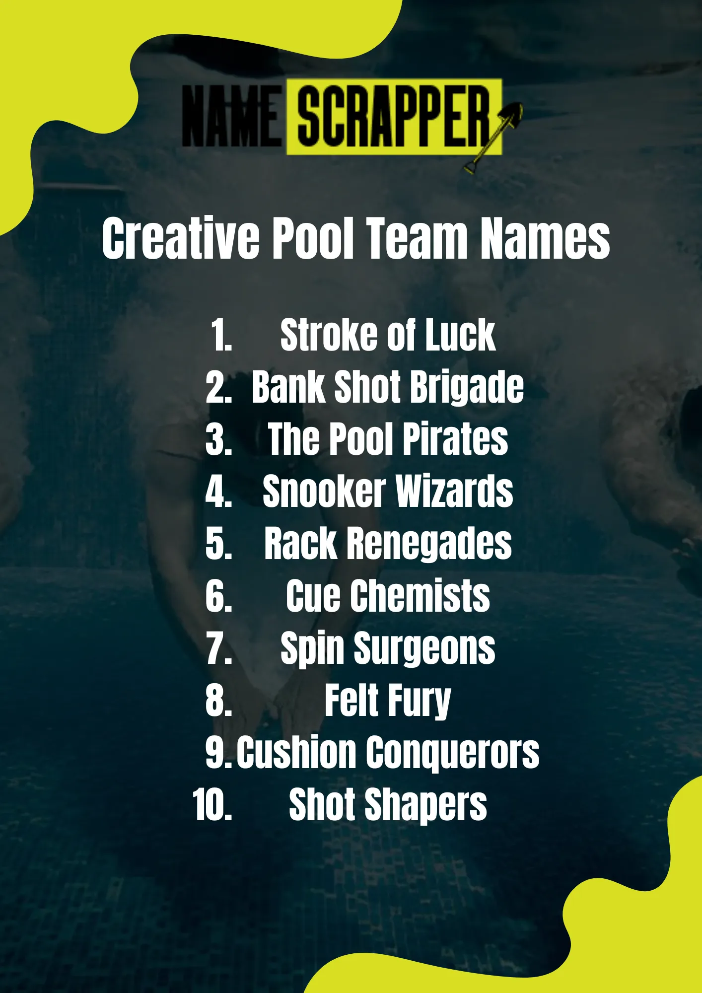 Creative Pool team names