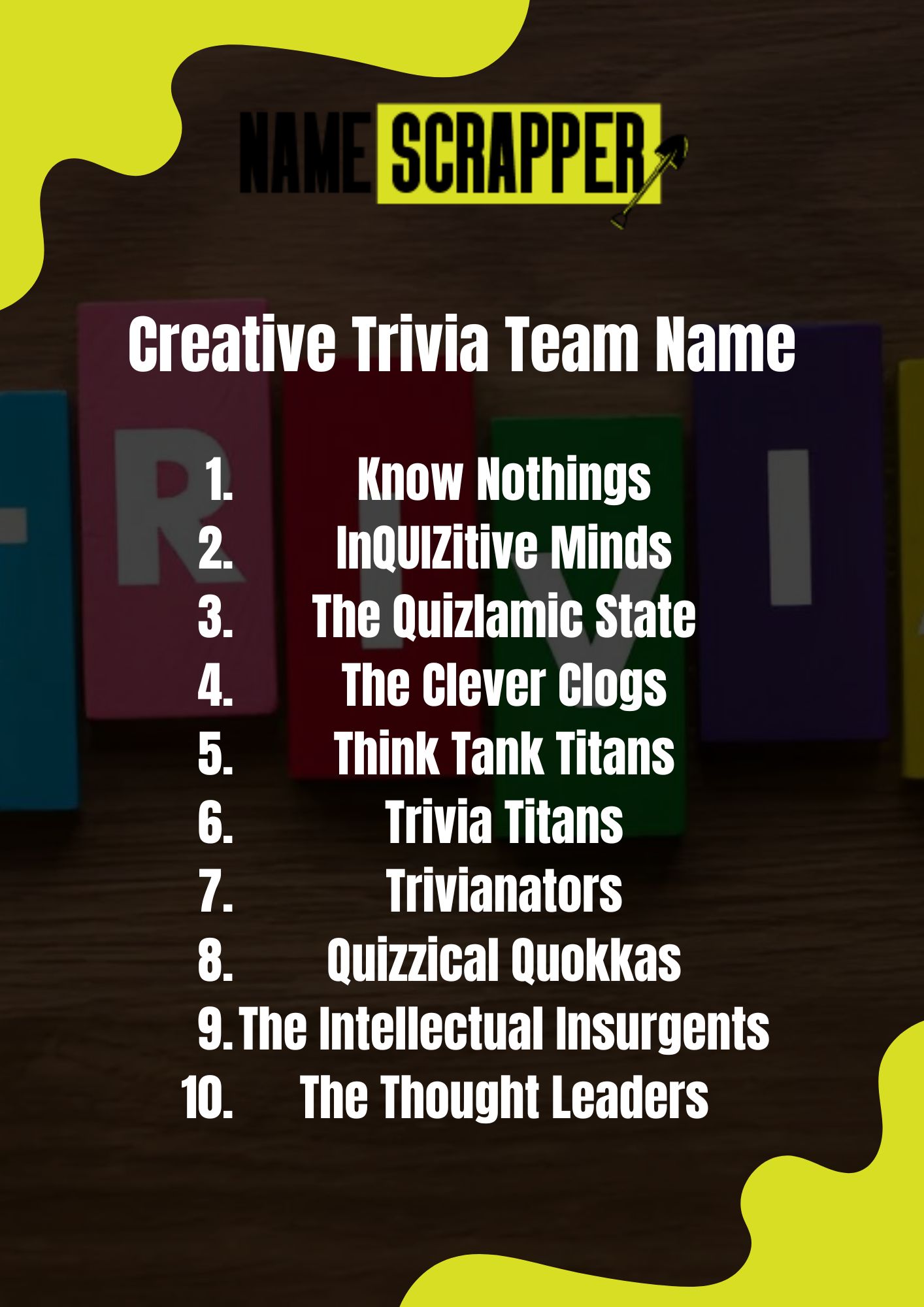 Creative Trivia Team Names