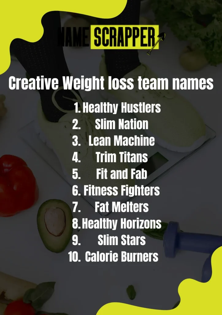 Creative Weight loss team names