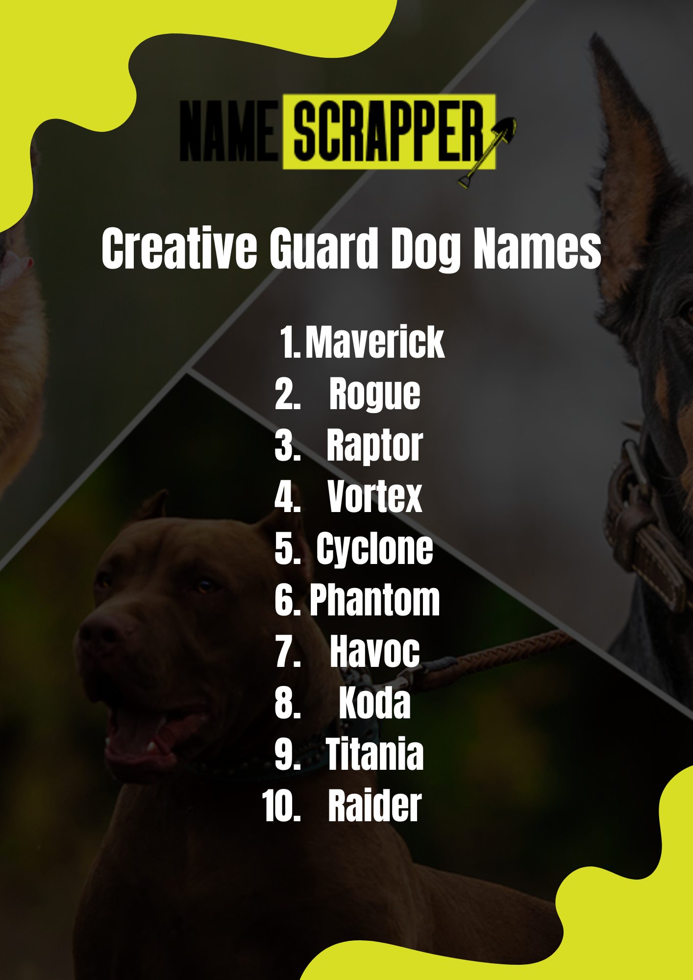 Creative Guard Dog Names