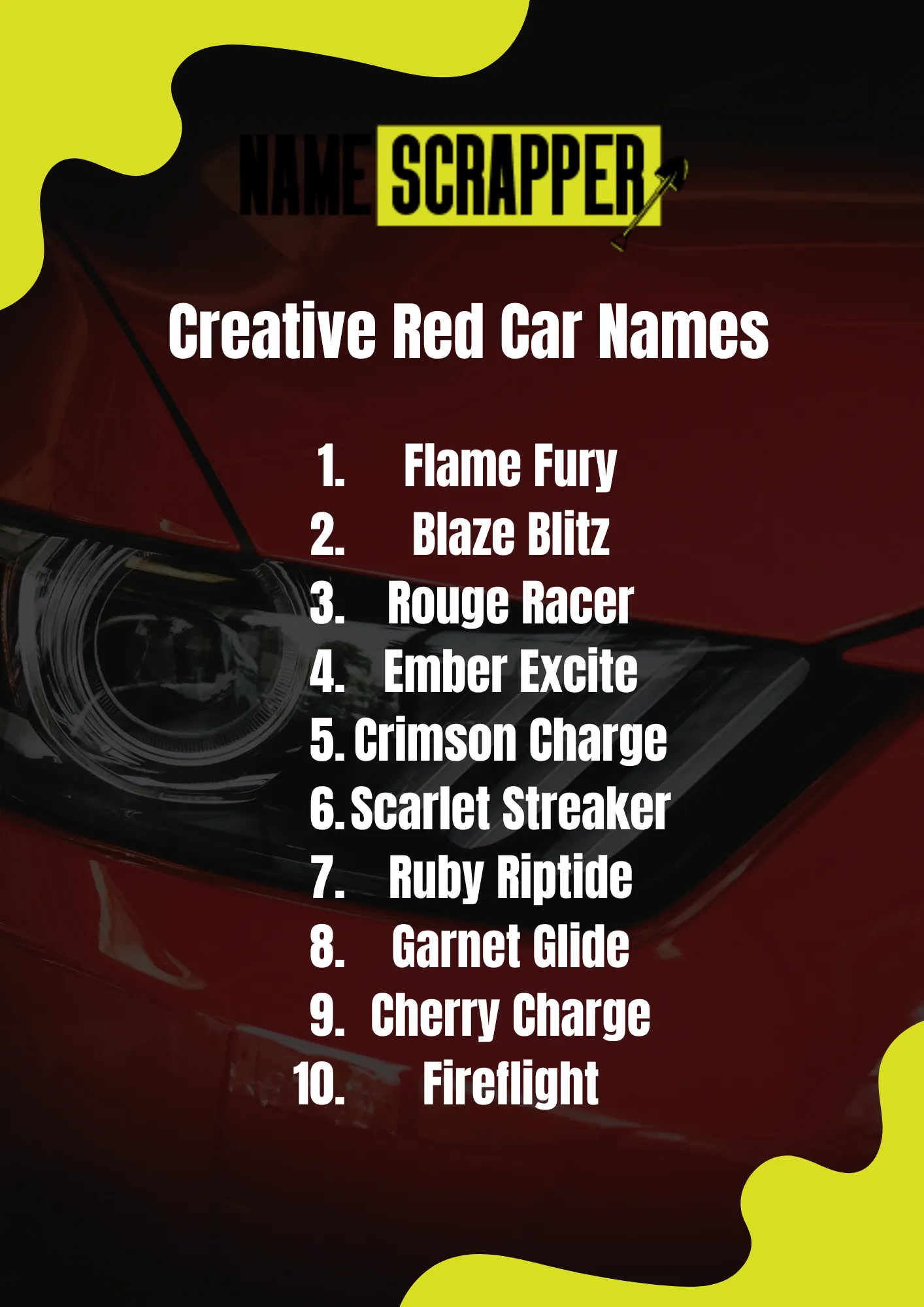 Creative Red Car Names